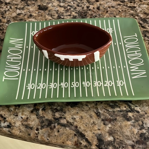 Rae Dunn Accessories - Rae Dunn football 🏈 with dip ceramic 9.5 “ by 6.5” HTF item